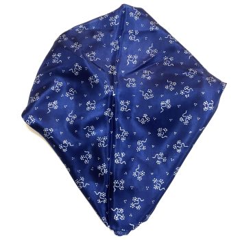 Kékfestő selyemkendő kukacvirágos mintával