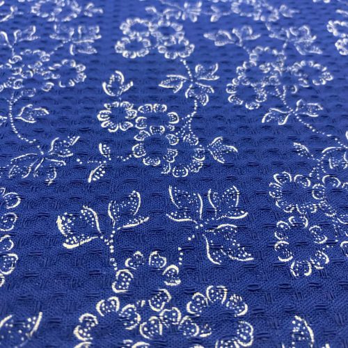 Kékfestő konyharuha margaréta mintával