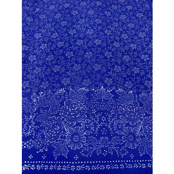   Kékfestő bordűrös méteráru búzavirágos bogaras mintával