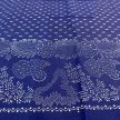 Kékfestő bordűrös kötény kilences mintával, csipke nélkül
